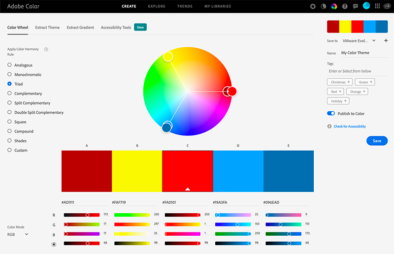 Adobe Color Triad Wheel