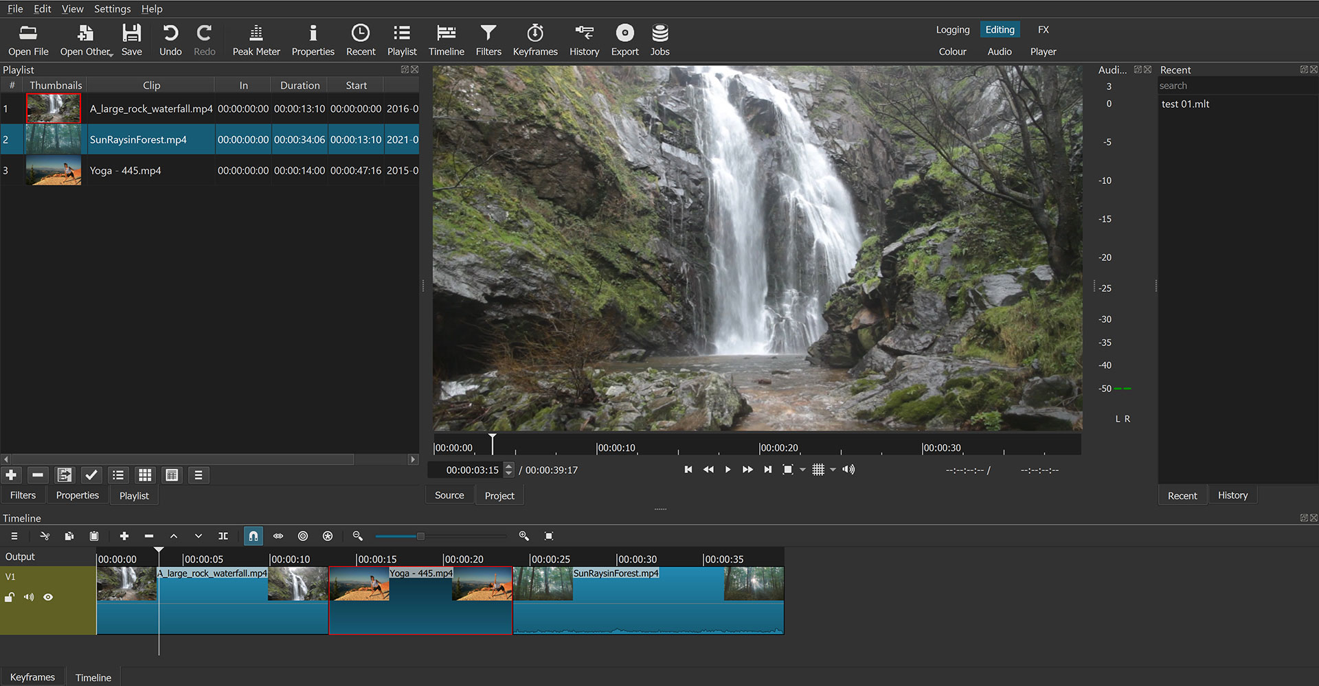 shotcut video editor proxies