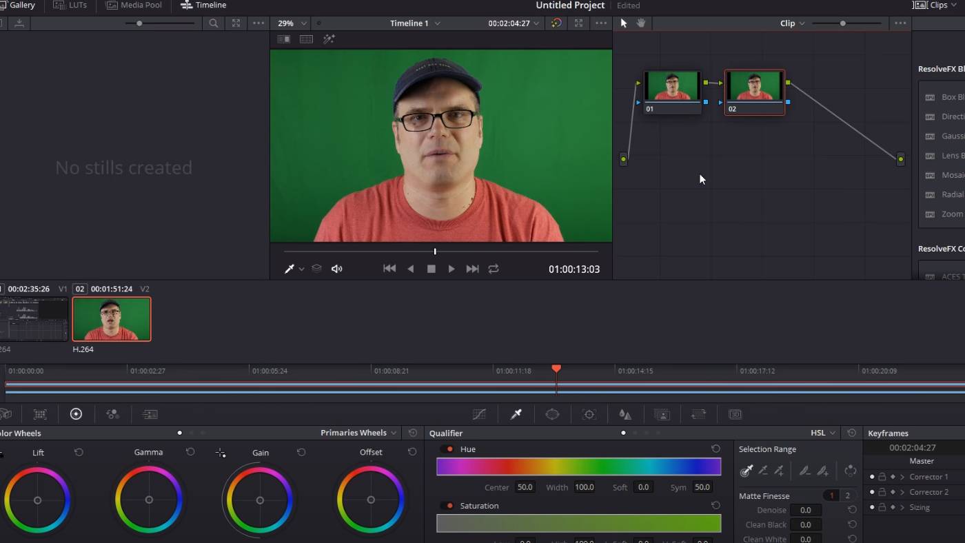 chroma key in davinci resolve 15