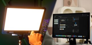 amaran Verge panel light desktop set up