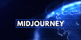 Midjourney text over world graphic