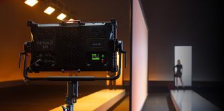 The Aputure Nova II 2x1 panel light
