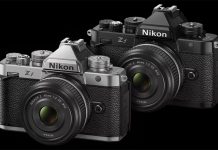 Nikon Z f full frame mirrorless camera in blakc and silver