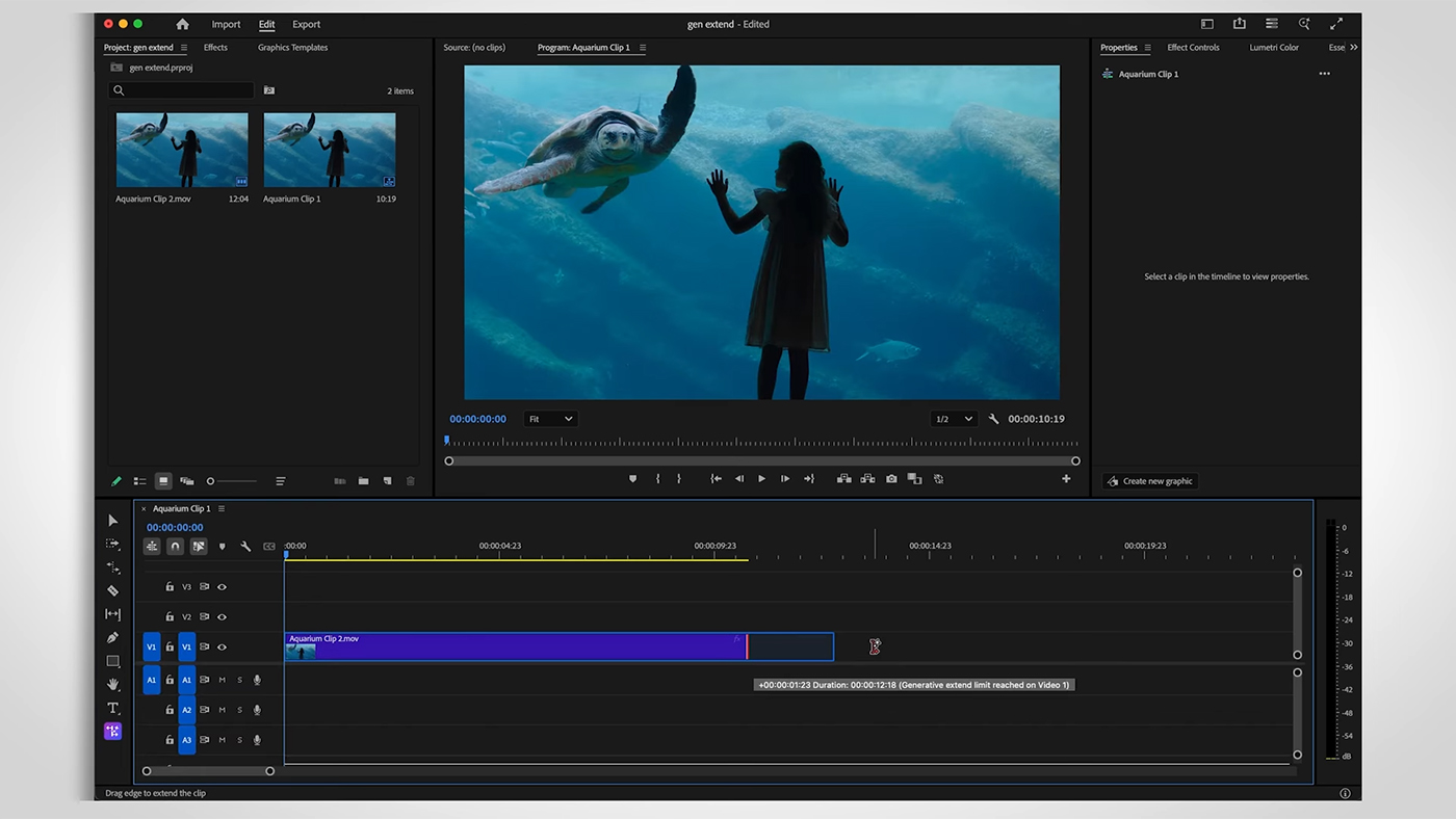 Adobe Generative Extend screen shot
