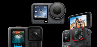 GoPro, DJI and Insta360 action cameras