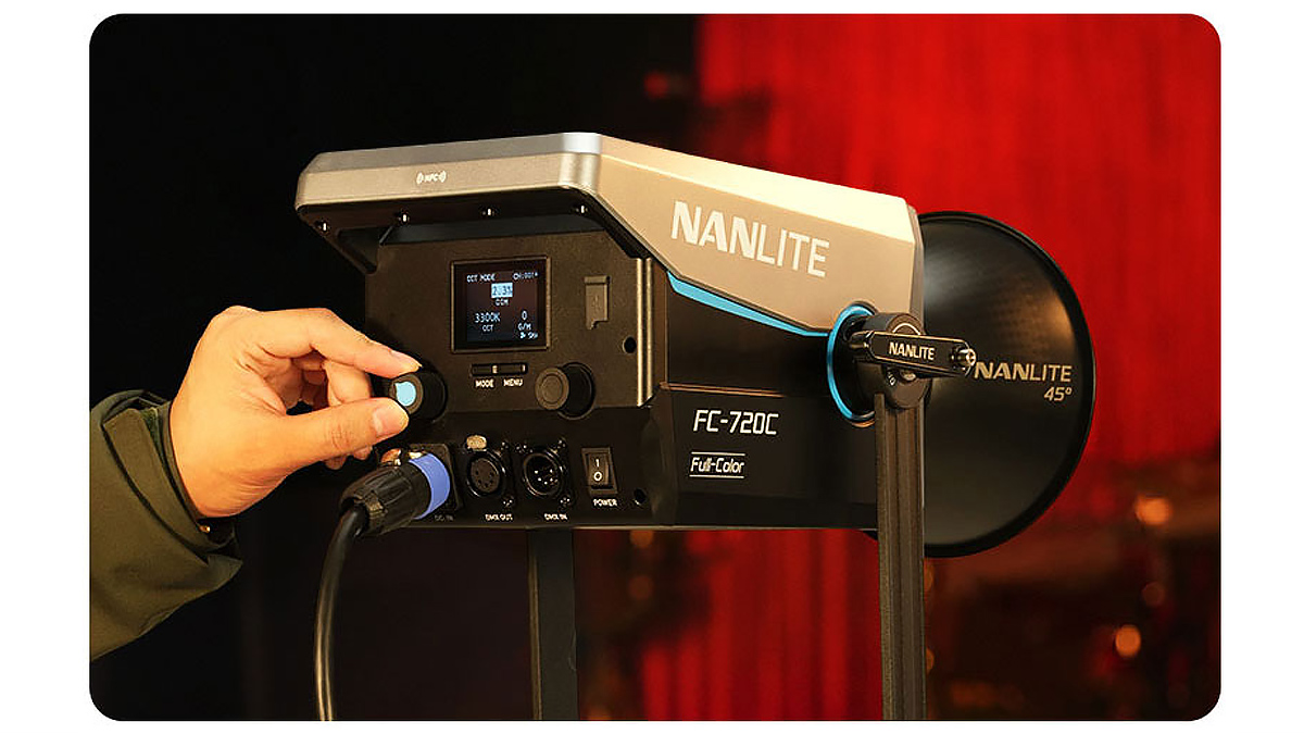On-board controls for the Nanlite FC-720C video light