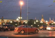 Neat Video split screen image showing noise reduction effect