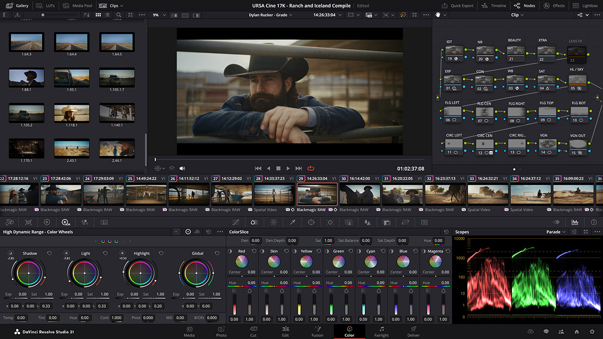Blackmagic Design DaVinci Resolve 21 Editing page