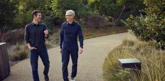 Tim Cook and John Ternus at Apple Park.