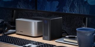 OWC Express 4M2 Ultra on a desk