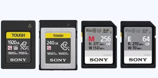 Sony CFexpress Type A & Type B and SD memory cards
