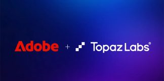 Adobe and Topaz Labs logos