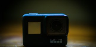 Image of a shadowed GoPro
