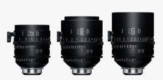 Sigma Aizu Prime Line 21mm T1.3 LF, 100mm T1.3 LF, and 125mm T1.3 LF prime lenses