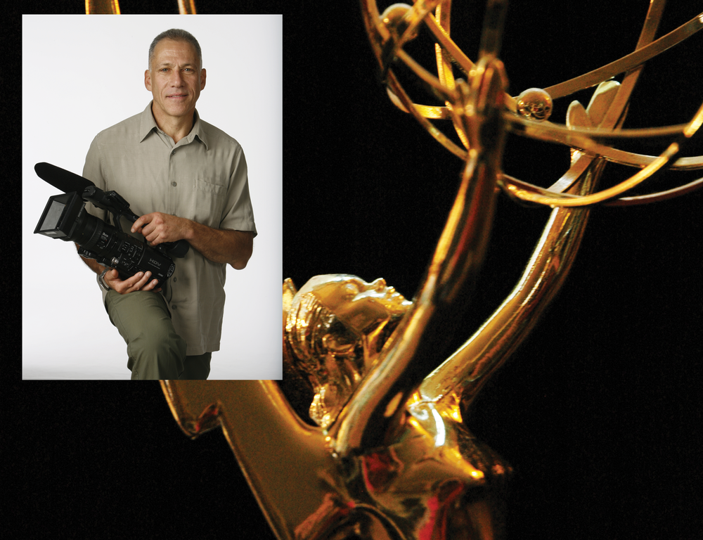 Close up of an Emmy statue