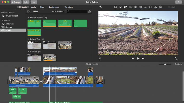 imovie 10.1.4 events sections