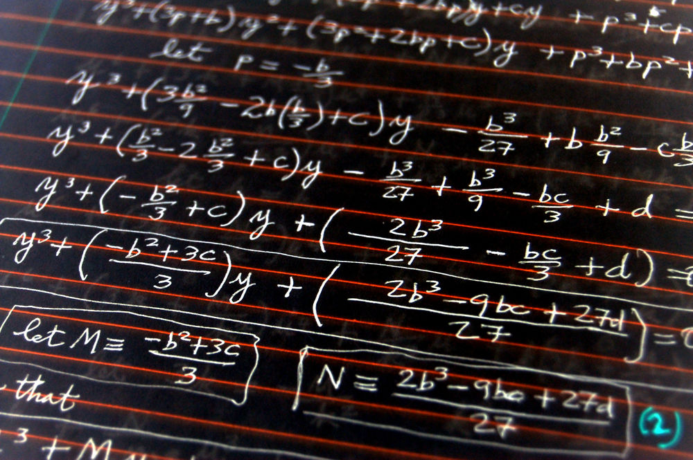 Chalkboard with extensive math equations