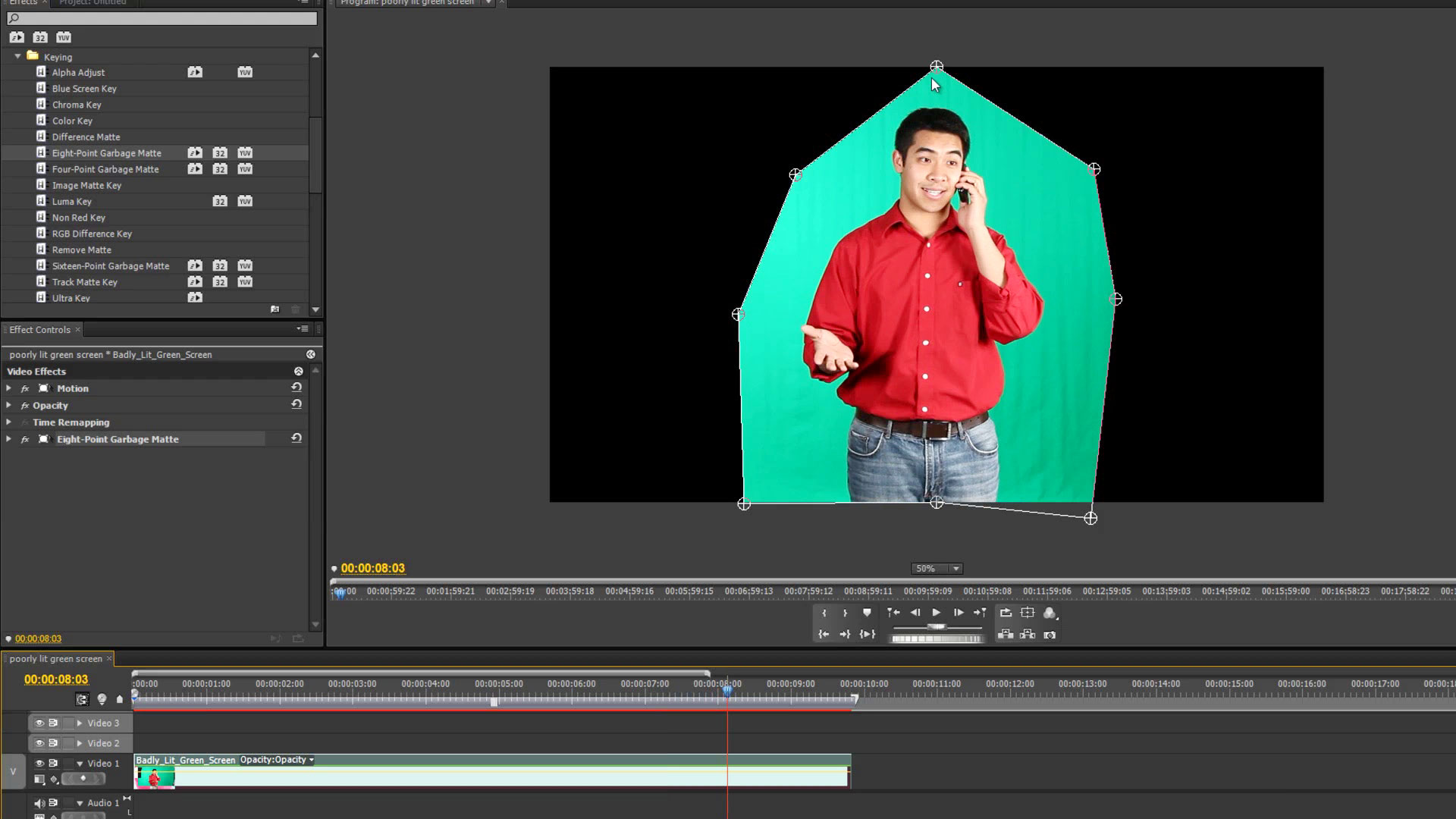 Fixing Uneven Lighting and Unwanted Objects for Green Screen Videomaker