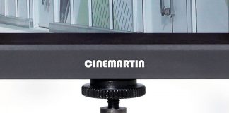 Cinemartin logo on a Cinemartin monitor